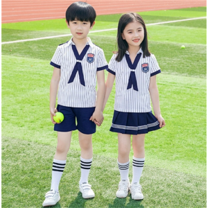 夏装海军学院风小学生校服毕业照装水手服短袖儿童班服