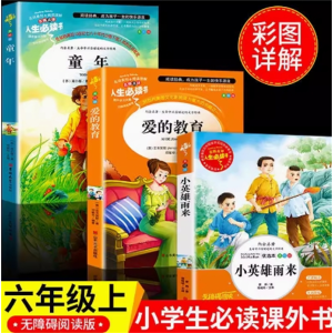 爱的教育+童年+小英雄雨来 中小学课外阅读原著彩绘版完整版推荐课外书籍无障碍阅读必读课外书