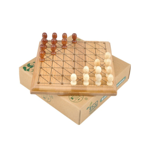 竹制小棋盘系列对角跳棋双人对弈简易版跳棋休闲娱乐玩具