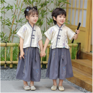 幼儿园园服班服表演服演出服复古中国风汉服唐装主持礼服毕业礼服