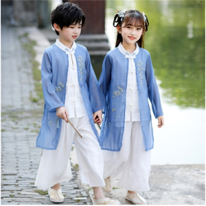 男女童汉服儿童国学服2023新款秋款小学生中秋节表演服中国风唐装