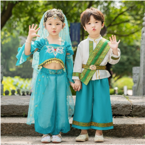 儿童汉服男女童唐装国风演出服表演服礼服装少数民族泰国异域风潮