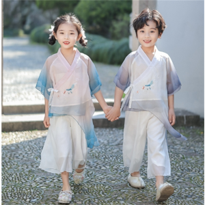 儿童汉服男女童夏季中国风古装套装唐装小学生幼儿园古风表演出服