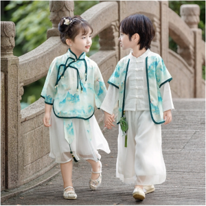 儿童古装中国风演出服女童汉服书童唐装幼儿园男童国学服表演服秋