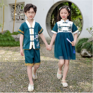 六一儿童古装演出服装民族风汉服小学生国学班服幼儿园园服表演服
