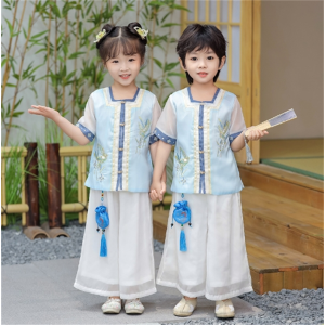 儿童汉服男童2023新款演出服男孩夏季国学日常女款唐装中国风古装