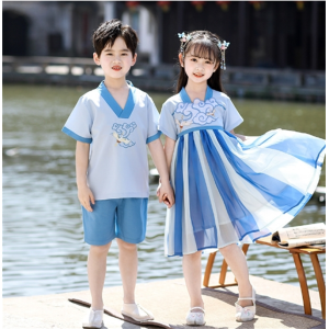 儿童六一汉服演出服男童中国风国学服女童唐装夏装表演服学生套装