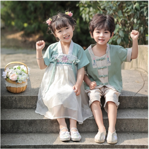 六一儿童演出服汉服男女童夏季表演服幼儿园复古姐弟装中国风襦裙