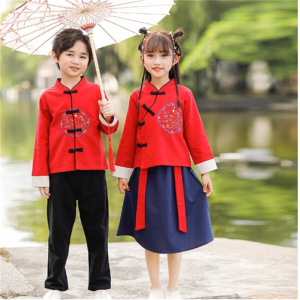 春秋款男童汉服儿童中国风童装女童古装宝宝周岁礼服演出民族服饰