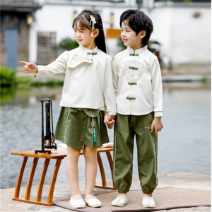 儿童演出服春秋民国男女童古装汉服唐装小学生合唱服幼儿园表演服