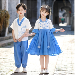 儿童民族演出服装小学生中国风班服幼儿园国学古风汉服表演服