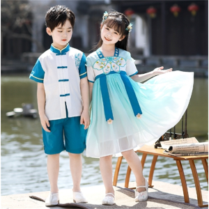 幼儿园服夏装中国风男孩汉服小学生班服女孩超仙古装连衣裙演出服