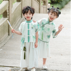 汉服男童2023新款女童连衣裙中国风儿童唐装小学生幼儿园演出班服