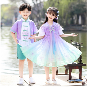 演出服小学生班服汉服中国风表演服装校服夏季幼儿园园服