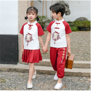 汉服女童夏装幼儿园园服儿童节活动演出服男童古装套装小学生校服
