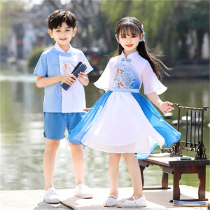 幼儿园园服中国风毕业班服汉服六一朗诵演出服薄款民族舞蹈古风