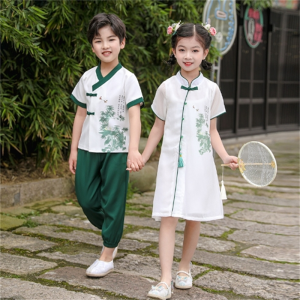 幼儿园改良旗袍演出服六一儿童节汉服表演服小学生民族中国风班服