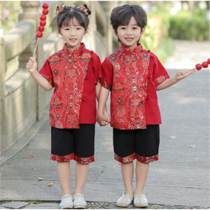 儿童民族服装男女童中国风班服小学生合唱演出服六一唐装表演服