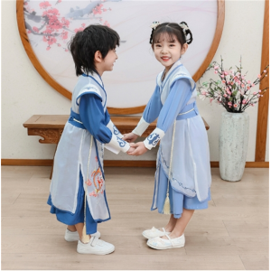 汉服男女童中国风儿童唐装国学服小女孩古风古装小少爷服装春秋款