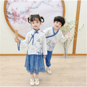 儿童演出服装女童汉服古装中国风唐装男童幼儿园小学生古风表演服