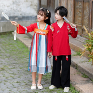 儿童汉服中国风秋季新款男童女童古风唐装中秋节表演服幼儿园园服
