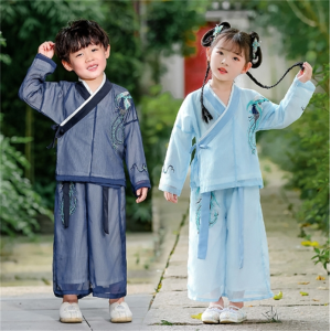儿童汉服秋季套装男女童复古中国风演出服幼儿园诗歌朗诵表演服秋