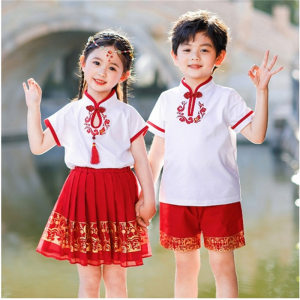 男童汉服夏装女童唐装夏季儿童毕业照民族服装中国风幼儿园表演服