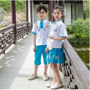 六一儿童演出服夏季国学汉服幼儿园园服小学生班服短袖古风毕业照