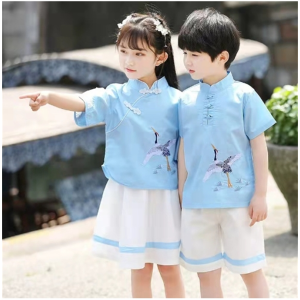 儿童汉服夏季幼儿园园服春秋装校服两件套小学生中国风班服表演服