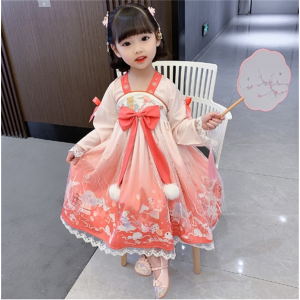 女童汉服襦裙2022年春季新品女宝宝中国风洋气唐装儿童古风连衣裙