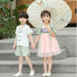 幼儿园园服中国风汉服夏季儿童唐装小学生演出服毕业照表演服批发