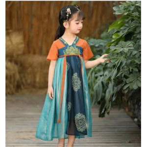 汉服女童夏装连衣裙洋气小童古装中国风儿童襦裙超仙女孩宝宝唐装