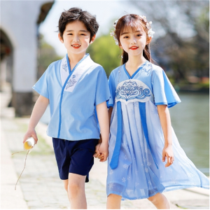 六一儿童表演服汉服男童夏装幼儿园演出服朗诵古装女童唐装国学服