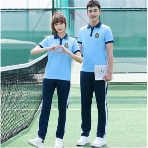 中学生夏季校服套装男女短袖蓝白初中高中学生运动校服班服两件套