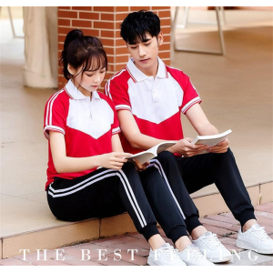 大码夏季小学生校服短袖套装初中高中学生班服大学生运动服团体服