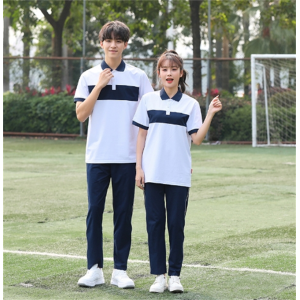 中学生校服夏季短袖长裤套装两件套运动学院风毕业照小学班服夏装