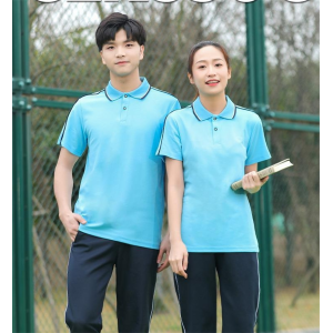 夏季初中学生校服短袖套装男女两条白杠长裤运动会团体服高中班服