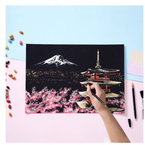 YUELU炫彩都市成人减压刮刮画玩具夜景diy手工刮画创意生日礼品