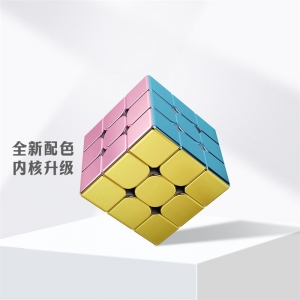 旋风小子S3电镀黄金3阶马卡龙色磁力三阶魔方速拧顺滑儿童玩具