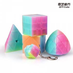 奇艺果冻系列魔方2345阶金字塔斜转SQ1粽子钥匙扣魔方糖果色