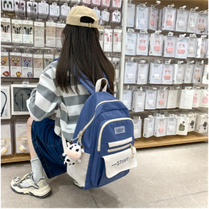 书包韩版原宿ulzzang女背包中学生初中生森系撞色学院风ins双肩包