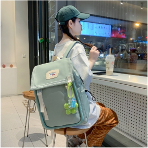 2023新款清新甜美双肩包韩版潮流休闲背包批发大容量中学生书包