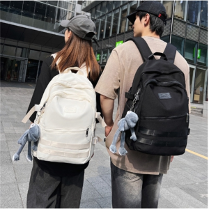 双肩包男简约大容量初高中学生书包潮酷港风情侣休闲旅行双肩背包