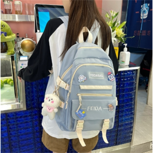 撞色小清新双肩包女韩版泫雅风森系休闲背包大容量初高中学生书包