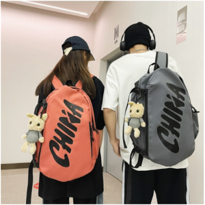 2023国潮书包女字母初高中生男大学生出游旅行双肩背包