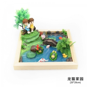哈贝熊手工制作材料包景观大世界微景观木框沙盘场景彩泥滴胶玩具