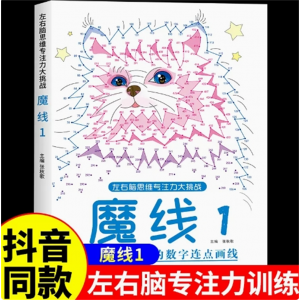 魔线① 游戏早教书数字连线画本专注力训练左右脑开发思维训练书迷宫书籍幼儿园高难度儿童益智
