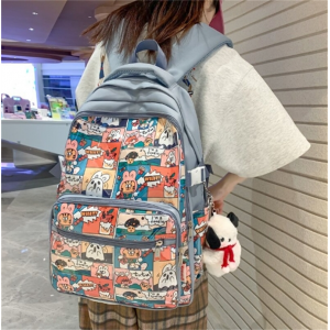 新款印花学生书包韩版原宿尼龙背包可爱少女ins双肩包女