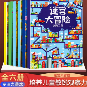 迷宫大冒险 逻辑6册 注意力训练找茬书籍高难度思维逻辑观察力儿童幼儿园益智力图绘本