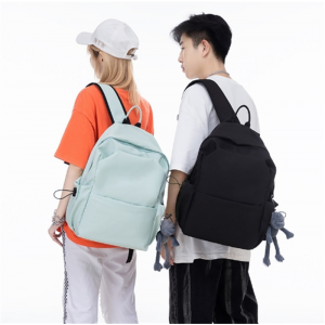 简约双肩包批发纯色新款日系潮ins情侣背包大容量中学生书包